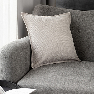 Наволочка декоративная 45х45см DE'NASTIA на молнии светло-серый шенилл меланж полиэстер 000000000001226966