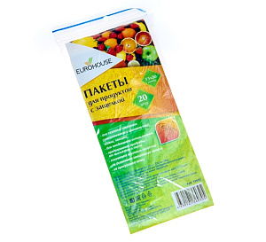 Пакеты для продуктов 15х20см 20шт EUROHOUSE с защелкой ПВД 000000000001217240