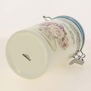 Банка для сыпучих продуктов 1000 мл подарочная упаковка c с клипсой Букет доломит ZFC037-37 000000000001196869