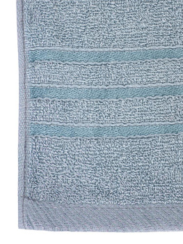 Полотенце махровое 70х130см СОФТИ бордюр 3 полоски голубой хлопок 100% 000000000001215921