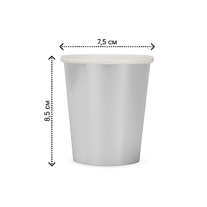 Набор стаканов одноразовых 6шт серебро 000000000001222129