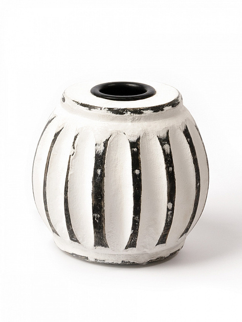 Подсвечник 6,35x6,35x8см DE'NASTIA белый дерево манго 000000000001230457