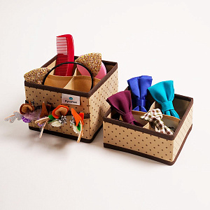 Набор органайзеров для косметики 2шт 15x15x12см РУТАУПАК ГОРОХ ткань 000000000001211991