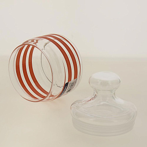Банка стеклянная с красной спиралью 0,5л с крышкой SPRIAL RED Q0400 000000000001198036