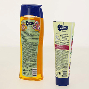 Набор подарочный Aura Beauty Natural Care гель для душа 260мл+крем для рук восстанавливающий 75мл,25718 000000000001193092