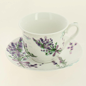 Набор чайный 12 предметов (чашка 220мл-6шт/блюдце-6шт) Лаванда фарфор 000000000001209857
