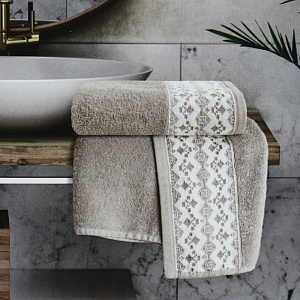 Полотенце 70х130см DE'NASTIA ТАЛИСМАН бежевый хлопок-100% 000000000001177465