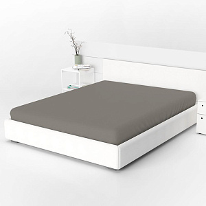 Простыня 180х200см FORA таупе-серый поплин хлопок 100% 000000000001225309