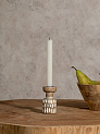 Подсвечник 6x6x10см DE'NASTIA бежевый/белый дерево манго 000000000001230456