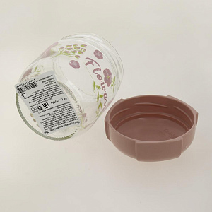 Банка 425мл RENGA Цветы с пластиковой крышкой стекло 000000000001203280