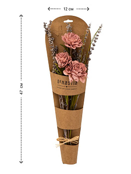 Сухоцветы 12x6x47см DE'NASTIA Цветочная композиция Хризантемы микс цветов 000000000001228202