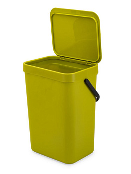 Контейнер для мусора12л с ручкой доп креплением на стену микс пластик_ST 000000000001228728