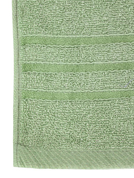 Полотенце махровое 50х90см СОФТИ бордюр 3 полоски светло-зеленый хлопок 100% 000000000001212208