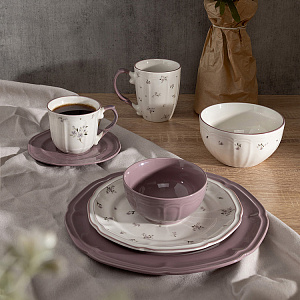 Тарелка обеденная 26,8см  DE'NASTIA Vintage однотоный фиолетовый фарфор 000000000001227042