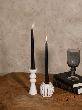 Подсвечник 5x5x15см DE'NASTIA белый дерево манго 000000000001230458