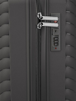 Чемодан на колесах S (36х22х55см) молния черный PP 000000000001226534