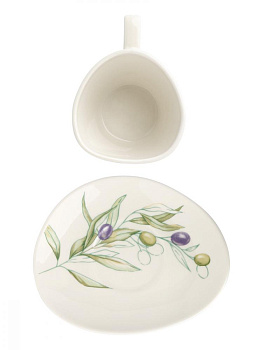 Пара чайная 250мл/блюдце DE'NASTIA Оливки фарфор 000000000001217746