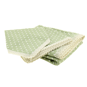 Комплект LUCKY Прованс (скатерть 150x250см + 4 салфетки 43x43см) в горох зелёный/белый 100% полиэстер E020173 000000000001202448