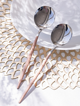 Набор столовых ложек 2шт LUCKY Modern розовый/серебро нержавеющая сталь 000000000001212642