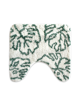 Коврик для туалета 50x50см DE'NASTIA ТРОПИКИ молочный/зеленый микрофибра полиэстер 000000000001177070