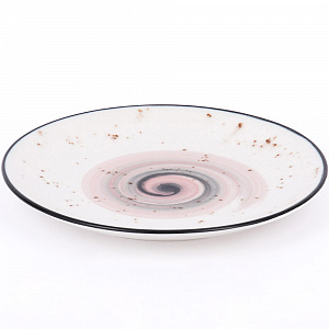 Набор столовой посуды 19 предметов TULU PORSELEN Galaxy (по 6шт обеденная 25см,десертная 19см,суповая 19см + салатник 18см-1шт) milky/bordeaux фарфор 000000000001212285