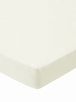 Простыня на резинке 200х200+25см DE'NASTIA молочная трикотажная 100% хлопок 000000000001174831