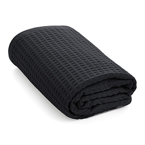 Полотенце вафельное 90x150см DE'NASTIA для бани/сауны 320гр темно-серый хлопок 000000000001219818