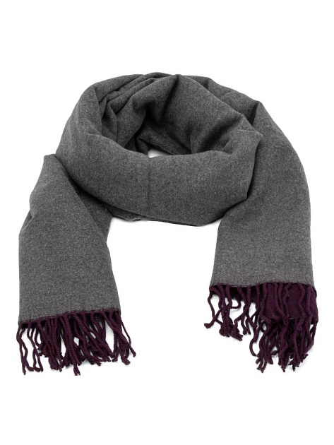 Палантин 70х180см однотон двусторонний темно-фиолетовый полиэстер 000000000001229228