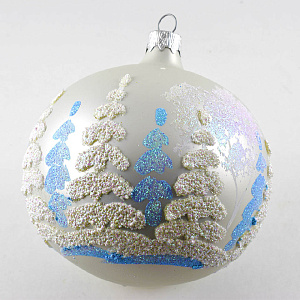 Декоративное украшение 10см Шар 5 БИРЮСИНКА Ельник стекло 000000000001179993