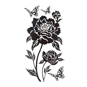 Зеркальные стикеры Роза с бабочками Room Decoration 000000000001127353