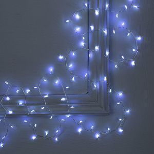 Гирлянда-Мишура 2м 100LED LUAZON LIGHTING IP20 USB РОСА серебристая нить свечение белое фиксинг 000000000001207997