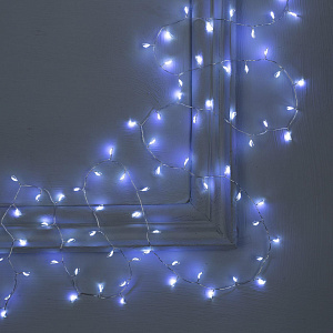 Гирлянда-Мишура 2м 100LED LUAZON LIGHTING IP20 USB РОСА серебристая нить свечение белое фиксинг 000000000001207997