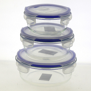 Набор контейнеров 3шт 390мл/640мл/970мл ELEY круглые стекло 000000000001186813