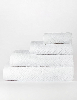 Полотенце махровое 70х130см LUCKY Зигзаг белый хлопок-100% 000000000001214728