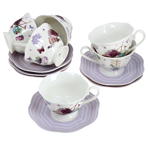 Чайный набор Lefard, 200мл, фарфор, 12 предметов 000000000001163160