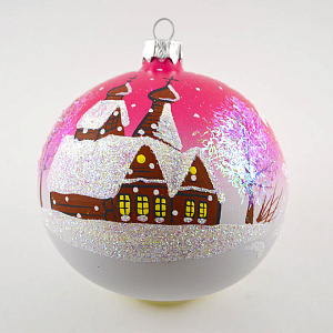 Декоративное украшение 10см Шар 5 БИРЮСИНКА Восход стекло 000000000001179995