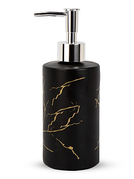 Диспенсер для жидкого мыла 350мл 6х6х19см черный стекло/полипропилен 000000000001229360