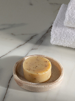 Мыльница 12см DE'NASTIA Ronda белая волна песочный полирезина 000000000001227015