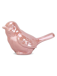 Фигура декоративная 13,4см Птичка розовый керамика 000000000001224026