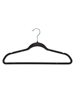 Набор плечиков для одежды 45х22см 30шт антискользящие черный пластик/флок 000000000001229807