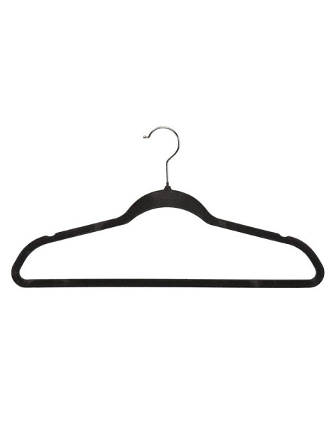 Набор плечиков для одежды 45х22см 30шт антискользящие черный пластик/флок 000000000001229807