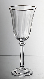 Набор бокалов для вина 6шт 250мл BOHEMIA CRISTAL Анжела с оптикой отводка платиной стекло 000000000001172540