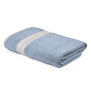 Полотенце махровое 100х150см LUCKY атласный бордюр серо-голубой хлопок 100% 000000000001212582