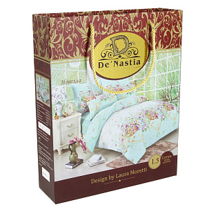 Комплект постельного белья 1,5спальное DE'NASTIA Сатин Новелла 70x70см-2шт C010416 000000000001123887