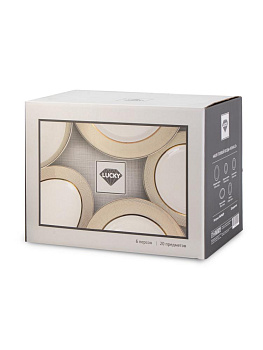 ННабор столовой посуды 20 предметов VERSAILLES  (десертная 19см-6шт/обеденная 27см-6шт/суповая 23см-6шт/блюдо овальное 30см-1шт/салатник 20см-1шт)фарфор 000000000001223866