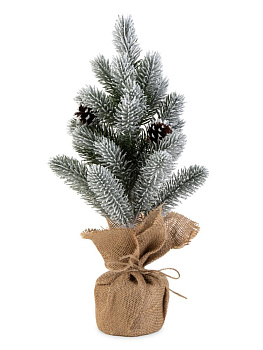 Ель искуственная 38,5см заснеженная с шишками  литая 000000000001228779