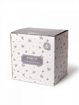 Набор столовой посуды 6 предметов DE'NASTIA vintage breakfast цветочный принт фиолетовая кайма фарфор 000000000001231308