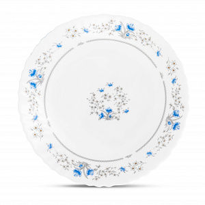 Тарелка обеденная 24см FARFORELLE Голубой цветок стеклокерамика 000000000001214362
