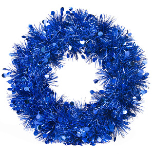 Новогоднее украшение Венок Синий из полиэтилена 24x24x1,5см 82341 000000000001201756