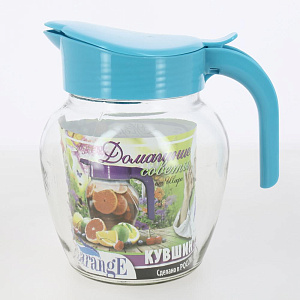 Кувшин 1,5л LARANGE ФОНАРЬ с крышкой Бирюза стекло 000000000001212046